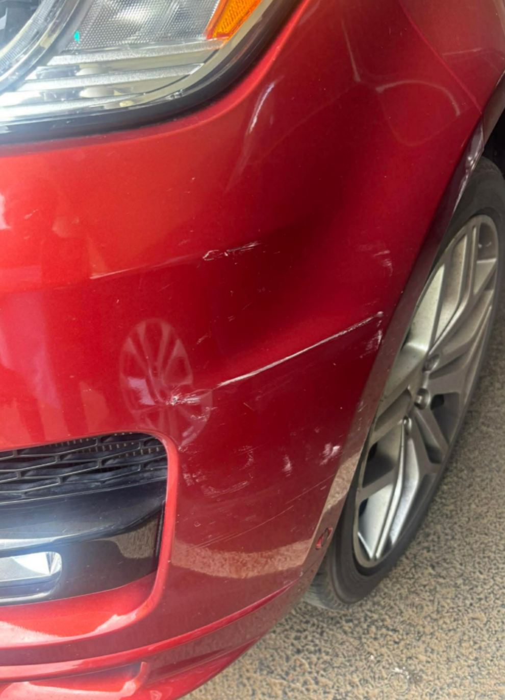 Before — Land Rover Bumper scratch Repair — Kailua